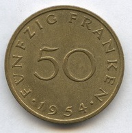 50 франкен 1954 года Саарленд     (792)