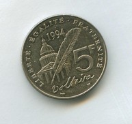 5 франков 1994 года Вольтер (13199)
