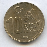 10 бин (10 000 лир) (в наличии 1994, 1996, 1997, 1998 год) (6848)