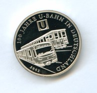 Настольная медаль "100 лет метро Германии"  2002 года (7675)