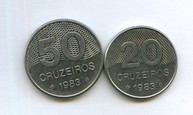 Набор монет 20, 50 крузейро (10601)