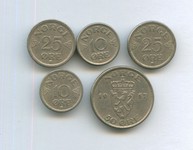 Набор монет 10, 25, 50 эре (10626)
