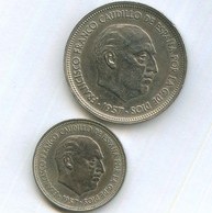 Нвабор монет 5, 50 песет 1957 года (10659)