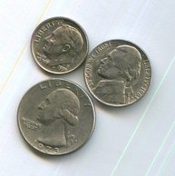 Набор 1 дайм, 5 центов, 1/4 доллара (10731)
