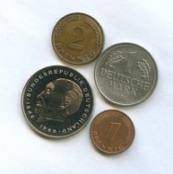 Набор 1, 2 пфеннига, 1, 2 марки (10743)
