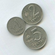 Набор 1, 2, 5 центов 1991 года (13076)