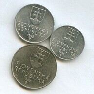 Набор 10, 20 геллеров, 2 кроны 1993 года (13407)