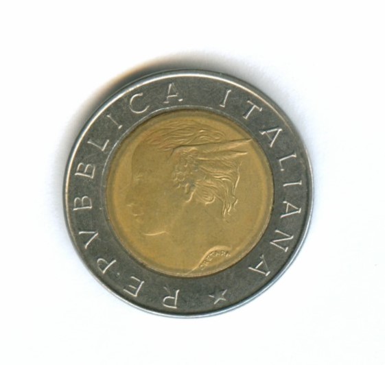 500 лир в рублях на сегодня. Италия 500 лир, 1993 банк.